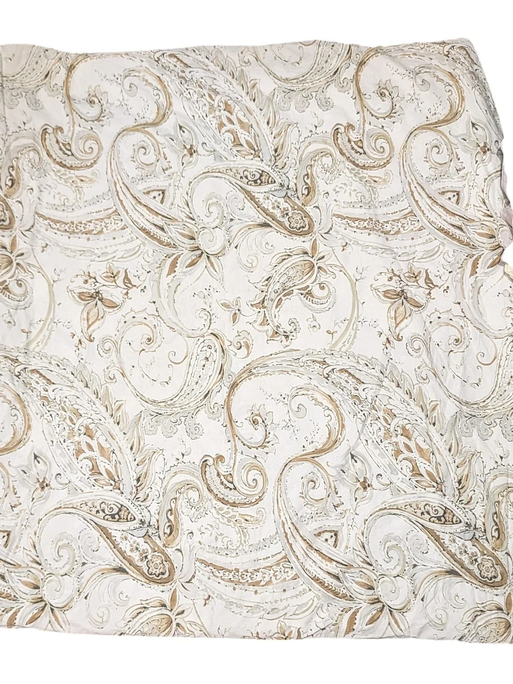 Pottery Barn Organic Cotton Paloma Paisley Duvet Cover + 1 Sham Ivory Beige Boho